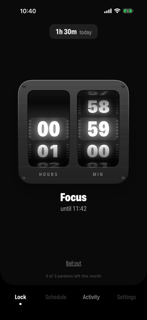 Bail locked in: the screen goes dark and the drums count down